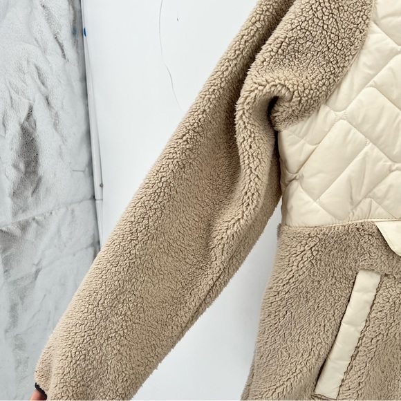 Columbia Sweet View Hooded Sherpa Fleece Quilted Pullover chalk/ancient fossil M - Picture 7 of 16